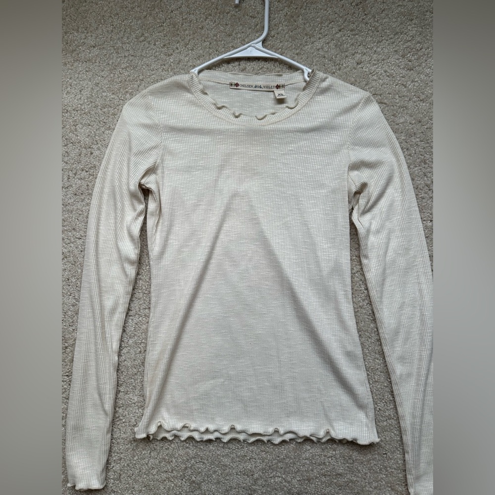 Cream Long Sleeve Top